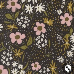 Moda Night Owl Feedsack Floral Midnight
