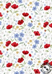 Lewis and Irene Fabrics Forever Blooms Wild Blooms White Lewis and Irene Fabrics Forever Blooms Wild Blooms White