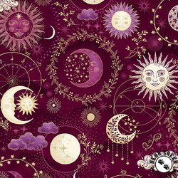 Andover Fabrics Luna Cosmos Red