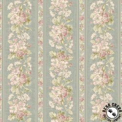 Benartex Beloved Apple Blossom Stripe Willow Benartex Beloved Apple Blossom Stripe Willow