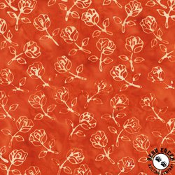 Anthology Fabrics Dutchy Blues Batik Rosebuds Orange