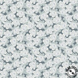 Windham Fabrics Laurel Flower Bliss Blue Grey