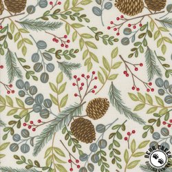 Moda Winter Friends Woodland Greenery Snowy White Moda Winter Friends Woodland Greenery Snowy White