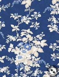 Wilmington Prints Chateau Bleu Medium Floral Blue