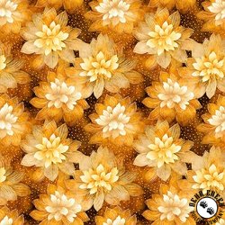 QT Fabrics Swan Song Lotus Flowers Burnt Orange QT Fabrics Swan Song Lotus Flowers Burnt Orange
