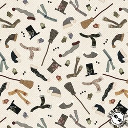 Studio E Fabric Snowy Days and Frosty Nights Snowman Accessories Cream Studio E Fabric Snowy Days and Frosty Nights Snowman Accessories Cream