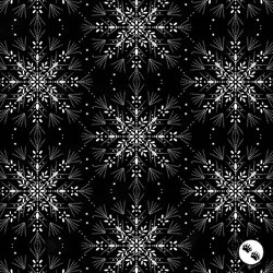 Hoffman Fabrics Midnight Perch Snowflakes Onyx/Silver