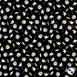 Benartex Delightful Daisies Sweet Daisies Black