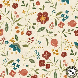 Marcus Fabrics Woolly Whims Large Floral Cream