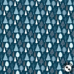 Riley Blake Designs Winter Magic Trees Navy