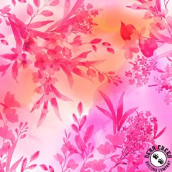 Maywood Studio Bloom Bright Meandering Flowers Pink/Orange