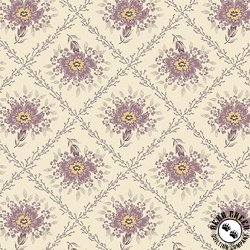 Andover Fabrics Wildflower Cottage Trellis Pansy