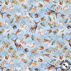 Benartex Woodland Wonderland Animals Light Blue
