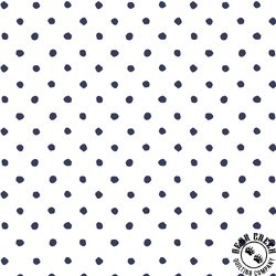 P&B Textiles Indigo Song Polka Dots White/Navy