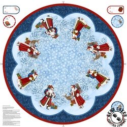 Northcott St. Nicholas Tree Skirt Panel Dark Blue/Multi