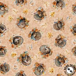 QT Fabrics Autumn Spice Turkey Toss Peach