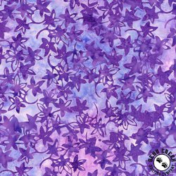Riley Blake Designs Expressions Batiks Bedazzled Leaves Purple Haze