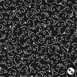 P&B Textiles Morning Treat Chalk Scrolls Black