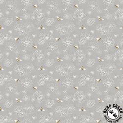 Clothworks Daisy Field Floral Sketch Gray