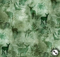 Hoffman Fabrics Forest Fawn Ferns and Deer Fern Hoffman Fabrics Forest Fawn Ferns and Deer Fern