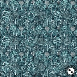 QT Fabrics Night Owls Trees Teal QT Fabrics Night Owls Trees Teal