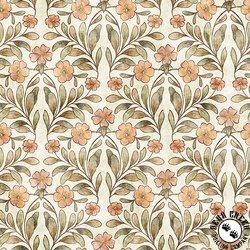 QT Fabrics HedgeHugs Floral and Leaf Light Gray