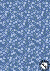 Lewis and Irene Fabrics Forever Blooms Forevermore Mid Blue Lewis and Irene Fabrics Forever Blooms Forevermore Mid Blue