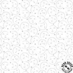 Henry Glass Quilters Flour VI Moon Faces White on White Henry Glass Quilters Flour VI Moon Faces White on White