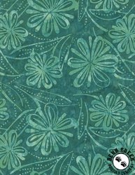 Wilmington Prints Oasis Batik Floral Burst Dark Aqua