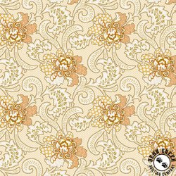 Henry Glass Sunwashed Romance 108 Inch Wide Backing Fabric Stylized Foulard Cream