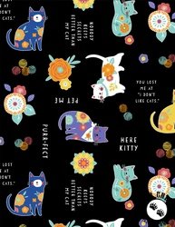 Wilmington Prints Fe-Line Frisky Large All Over Black