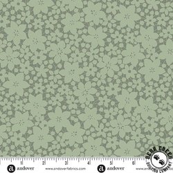 Andover Fabrics Colored Me Whispered Laced Blooms Moss Green