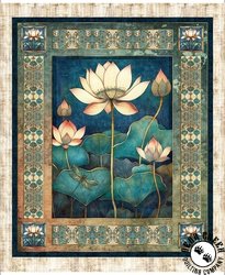 QT Fabrics Serenity Lotus Flower Panel Multi QT Fabrics Serenity Lotus Flower Panel Multi
