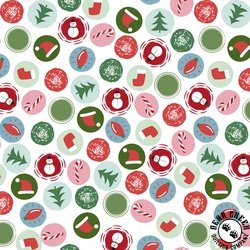 P&B Textiles Christmas Miniatures III Holiday Icon Toss White P&B Textiles Christmas Miniatures III Holiday Icon Toss White