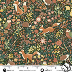 Andover Fabrics Hello Autumn Wild Wood Green