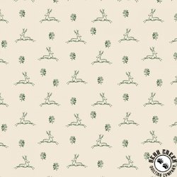 Marcus Fabrics Pint Sized Neutrals Stag and Flower Green Marcus Fabrics Pint Sized Neutrals Stag and Flower Green