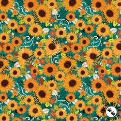 Benartex Gather Together Harvest Sunshine Teal