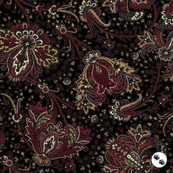 Windham Fabrics Circa Turkey Red Paisley Black