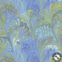 Benartex Flower Festival Swirl Fan Pale Blue