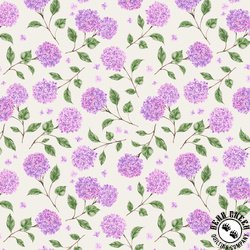 Windham Fabrics Summer Bliss Single Stems Ivory/Lilac