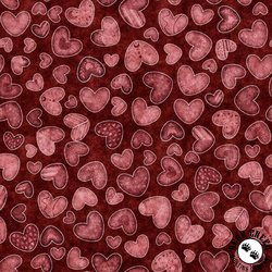 QT Fabrics Hearts and Hugs Hearts Garnet QT Fabrics Hearts and Hugs Hearts Garnet