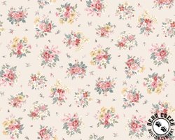 Maywood Studio La Fleur Flannel Bouquets Cream