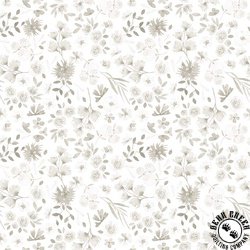 QT Fabrics Home Sweet Home 108 Inch Wide backing Fabrics Floral White