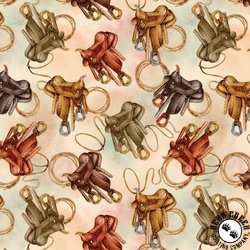 Benartex Gone Country Saddle Up Multi Benartex Gone Country Saddle Up Multi