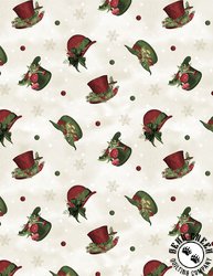 Wilmington Prints Woodland Snowmen Hat Toss Cream Wilmington Prints Woodland Snowmen Hat Toss Cream