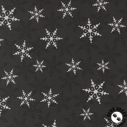 Moda Winter Friends 108 Inch Wide Backing Fabric Falling Snow Charcoal Black