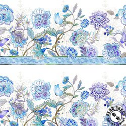 In The Beginning Fabrics Daydreams Border Stripe Periwinkle In The Beginning Fabrics Daydreams Border Stripe Periwinkle