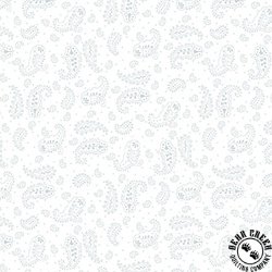 Henry Glass Quilter's Flour V Delicate Paisley White on White