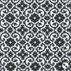 Robert Kaufman Fabrics Flowerhouse Softly Quatrefoil Black