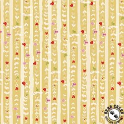 Benartex Follow Your Joy Hearts Stripe Medium Citron